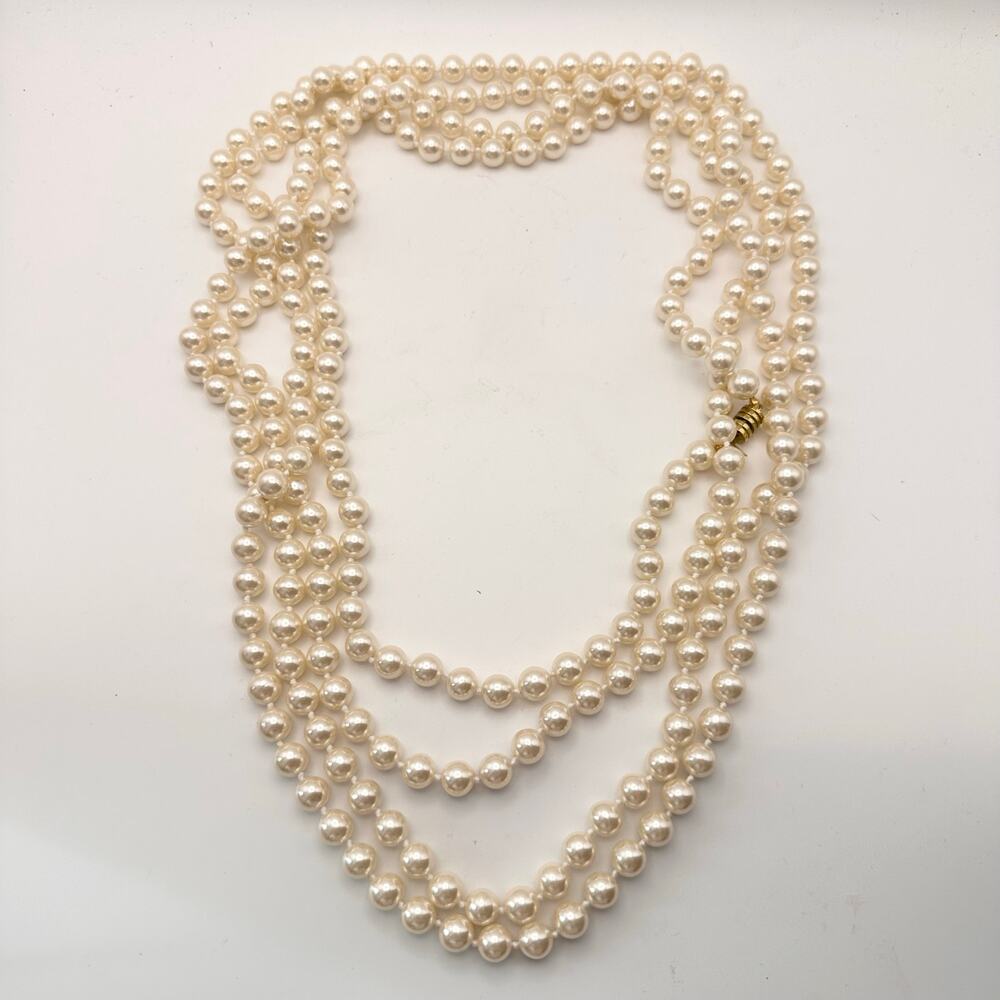 Joan Rivers Faux Pearl Long Single Strand Opera Layering Necklace 120"